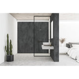 Panneau mural douche autoportant NICHEPANEL - Décor Béton Noir - Finition Mat