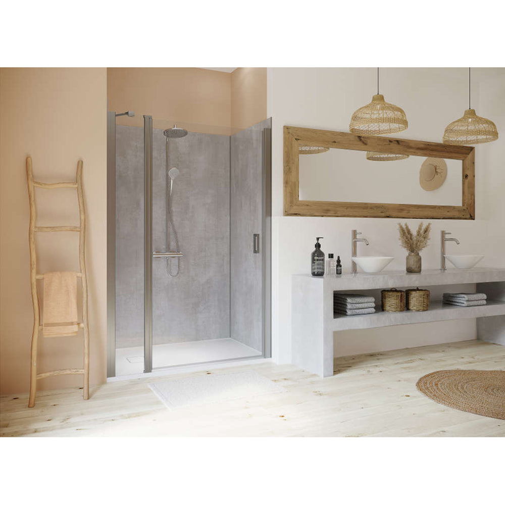 Panneau mural douche PREPANEL - Décor Béton Gris - Finition Mat