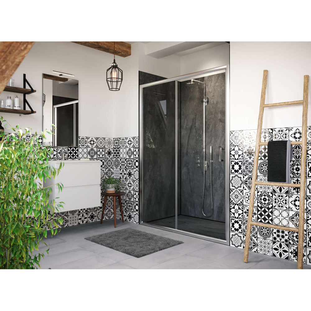Panneau mural douche PREPANEL - Décor Béton Noir - Finition Mat