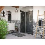 Panneau mural douche PREPANEL - Décor Béton Noir - Finition Mat