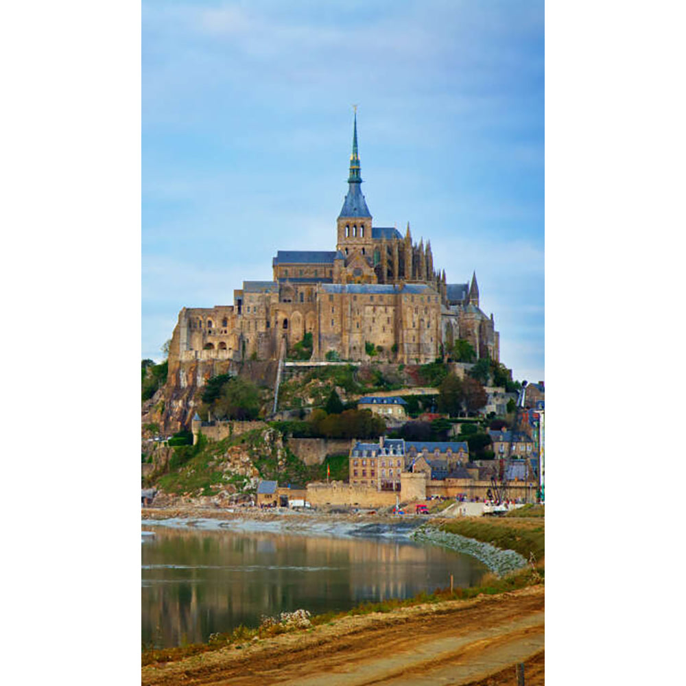 Panneau mural douche VIPANEL - Paysage urbain Mont St Michel - Finition brillant