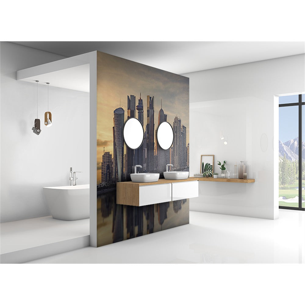 Panneau mural douche VIPANEL - Paysage urbain Skyline Doha - Finition brillant