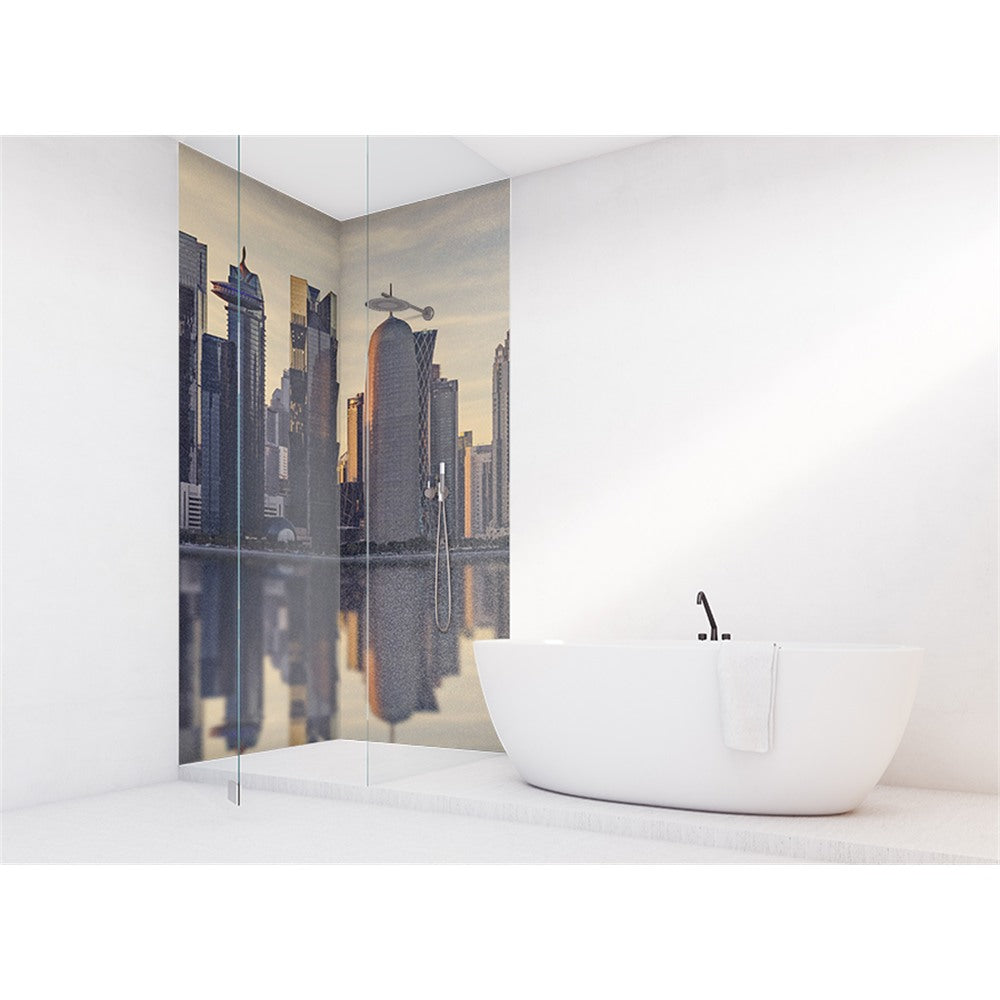 Panneau mural douche VIPANEL - Paysage urbain Skyline Doha - Finition brillant