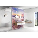 Panneau mural douche VIPANEL - Paysage urbain Grèce - Finition brillant