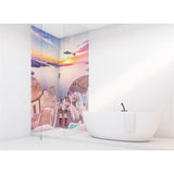 Panneau mural douche VIPANEL - Paysage urbain Grèce - Finition brillant
