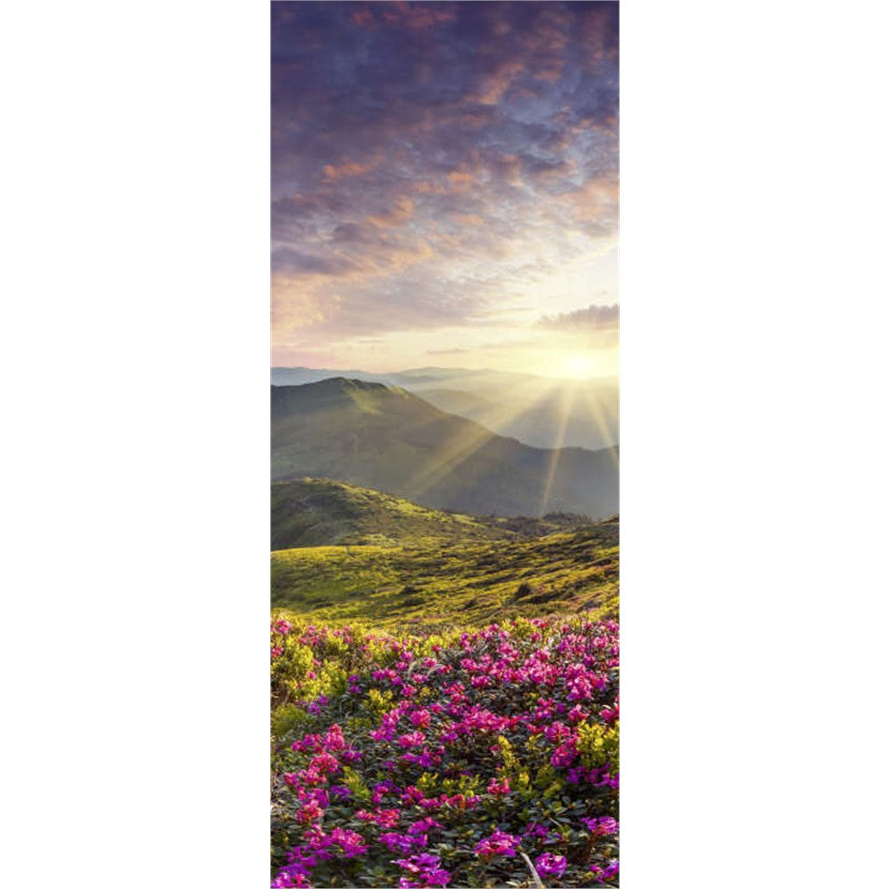 Panneau mural douche VIPANEL - Inspiration nature Lever de soleil sur la montagne - Finition brillant