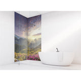 Panneau mural douche VIPANEL - Inspiration nature Lever de soleil sur la montagne - Finition brillant