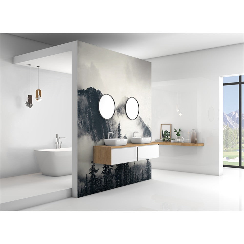 Panneau mural douche VIPANEL - Inspiration nature Montagne Brumeuse - Finition brillant