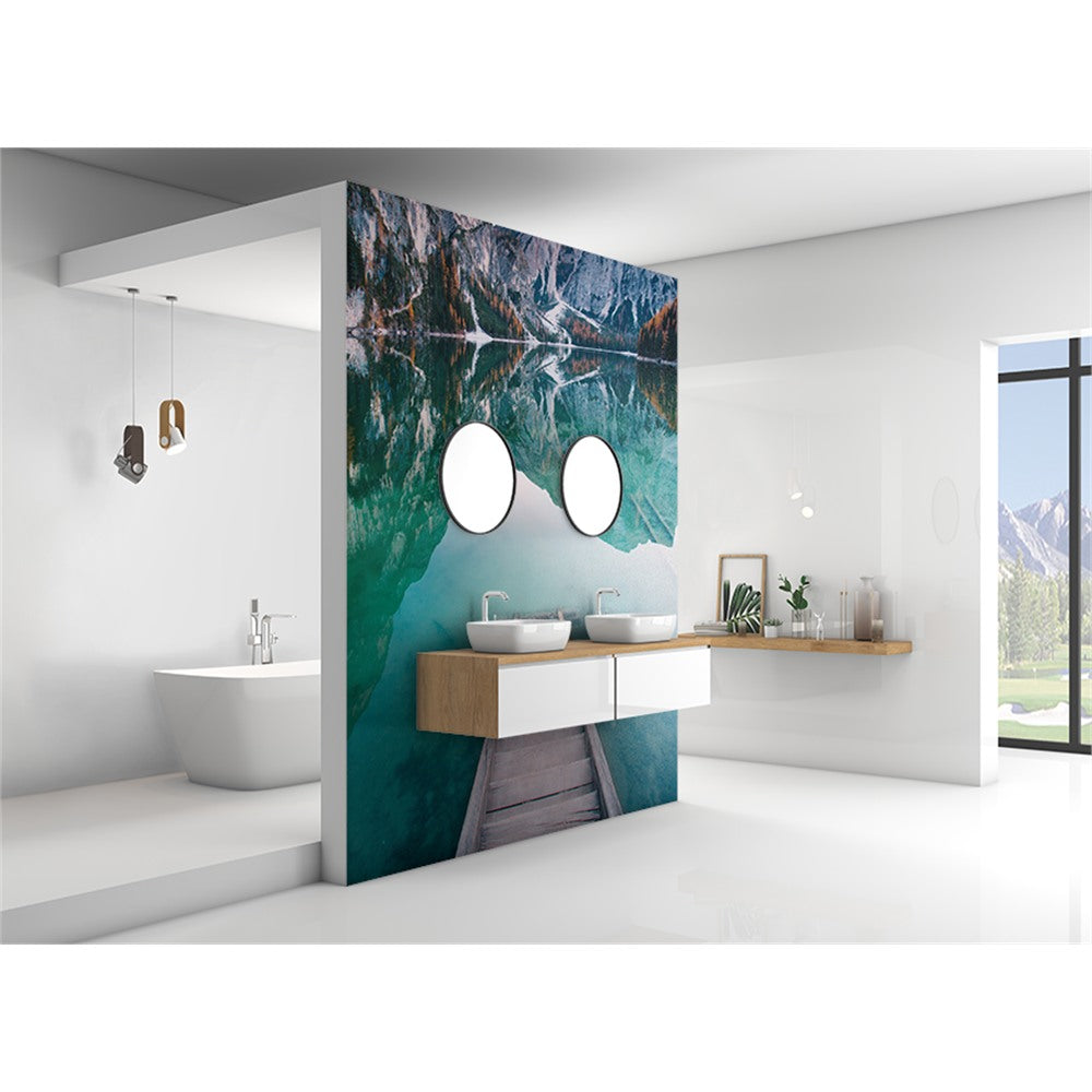 Panneau mural douche VIPANEL - Inspiration nature Ponton lac - Finition brillant