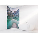 Panneau mural douche VIPANEL - Inspiration nature Ponton lac - Finition brillant