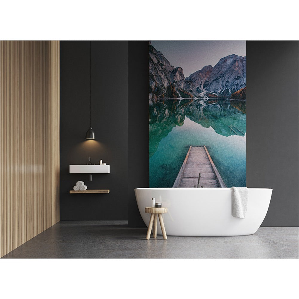Panneau mural douche VIPANEL - Inspiration nature Ponton lac - Finition brillant
