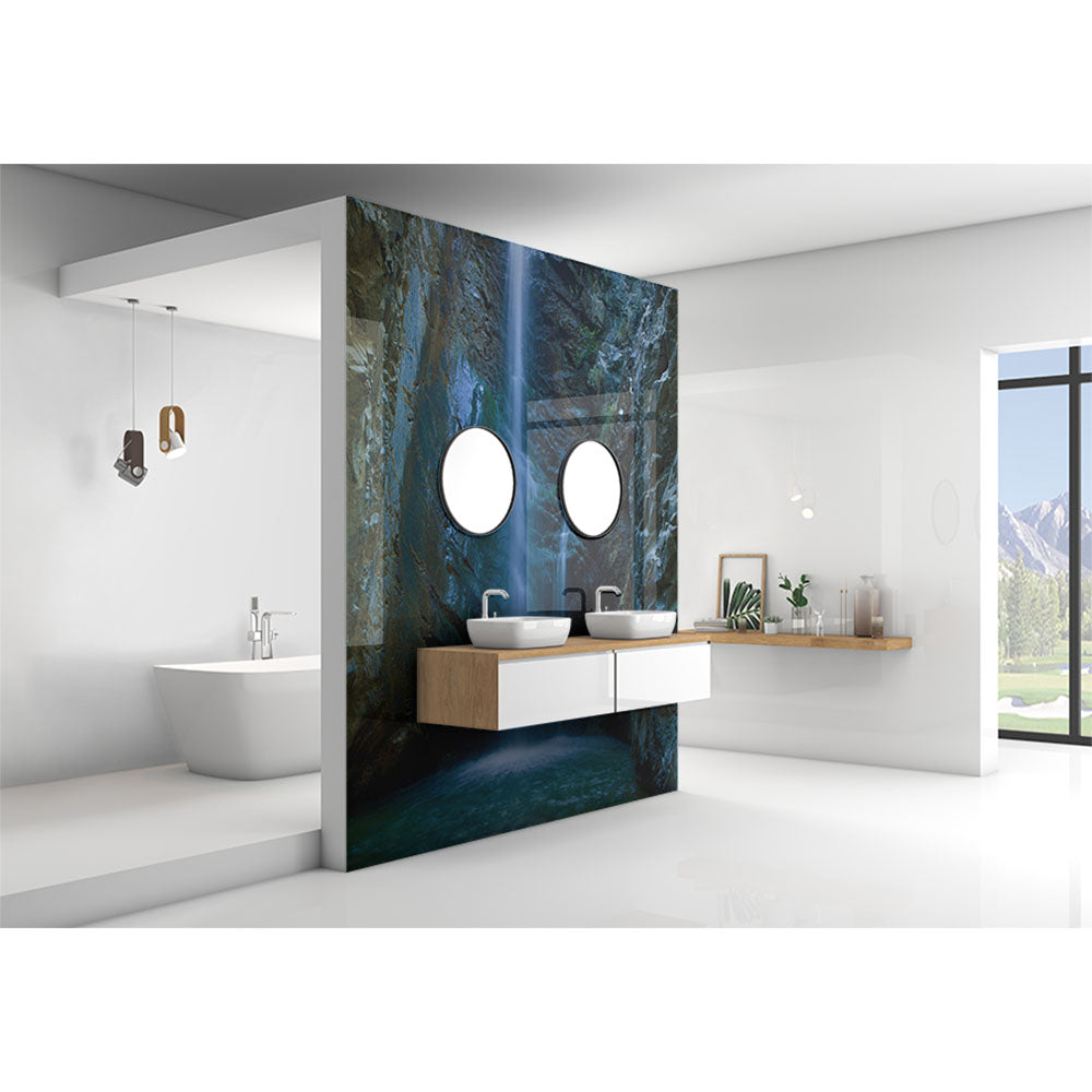 Panneau mural douche VIPANEL - Inspiration nature Grotte bleu - Finition brillant