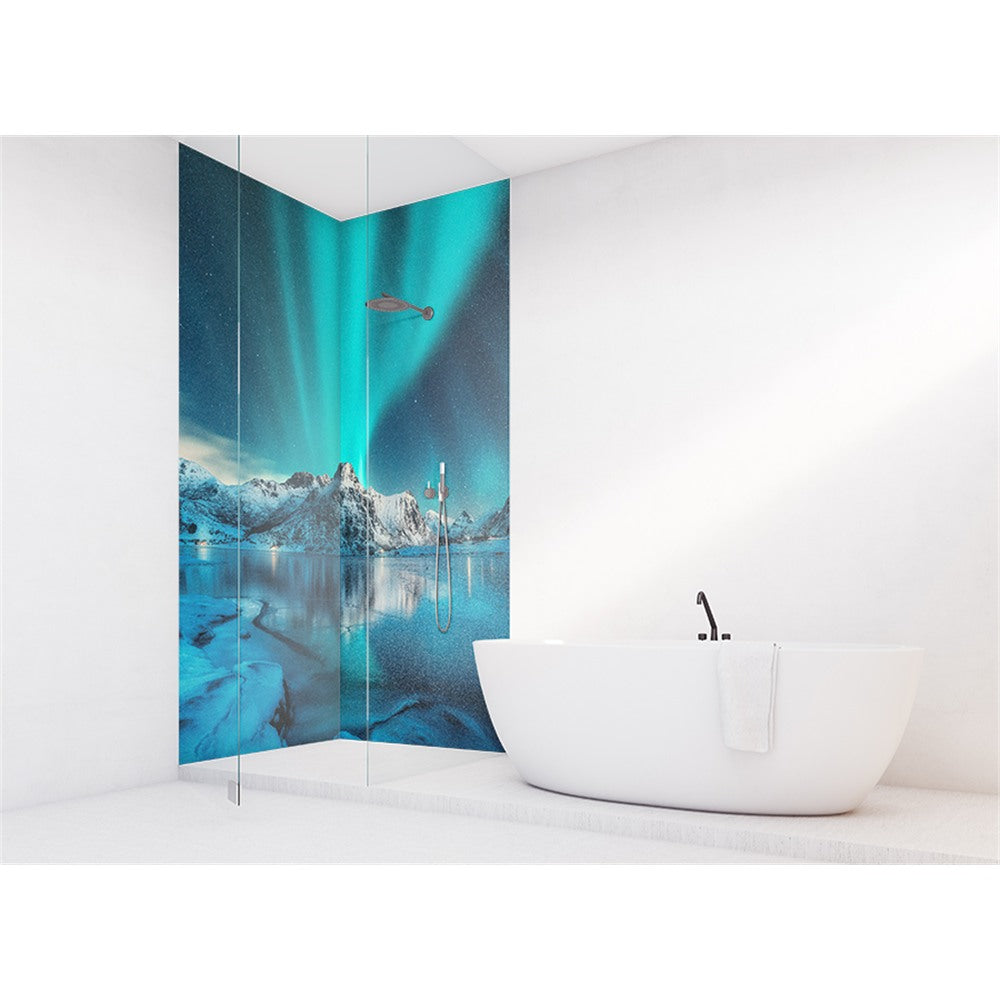 Panneau mural douche VIPANEL - Inspiration nature Aurore boréale - Finition brillant