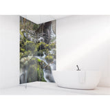 Panneau mural douche VIPANEL - Inspiration nature Cabane en montage - Finition brillant