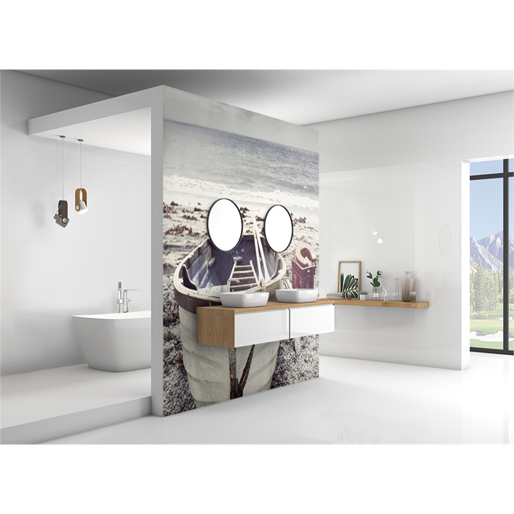 Panneau mural douche VIPANEL - Inspiration nature Vieux bateau pêche - Finition brillant