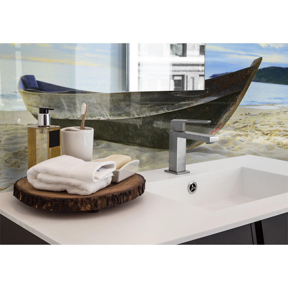 Panneau mural douche VIPANEL - Inspiration nature Vieux bateau de pêcheur - Finition brillant