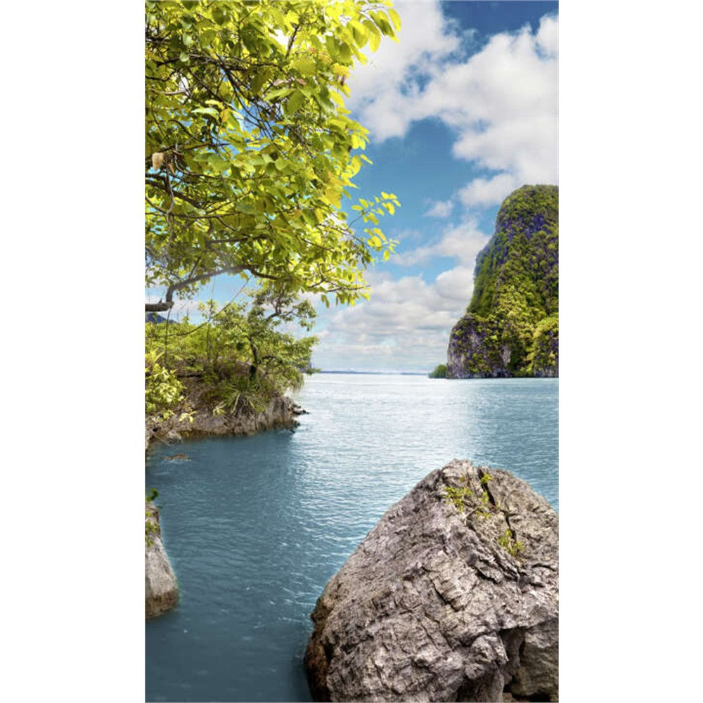 Panneau mural douche VIPANEL - Inspiration nature Thaïlande roche - Finition brillant