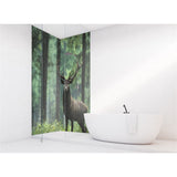 Panneau mural douche VIPANEL - Inspiration nature Cerf dans la forêt - Finition brillant