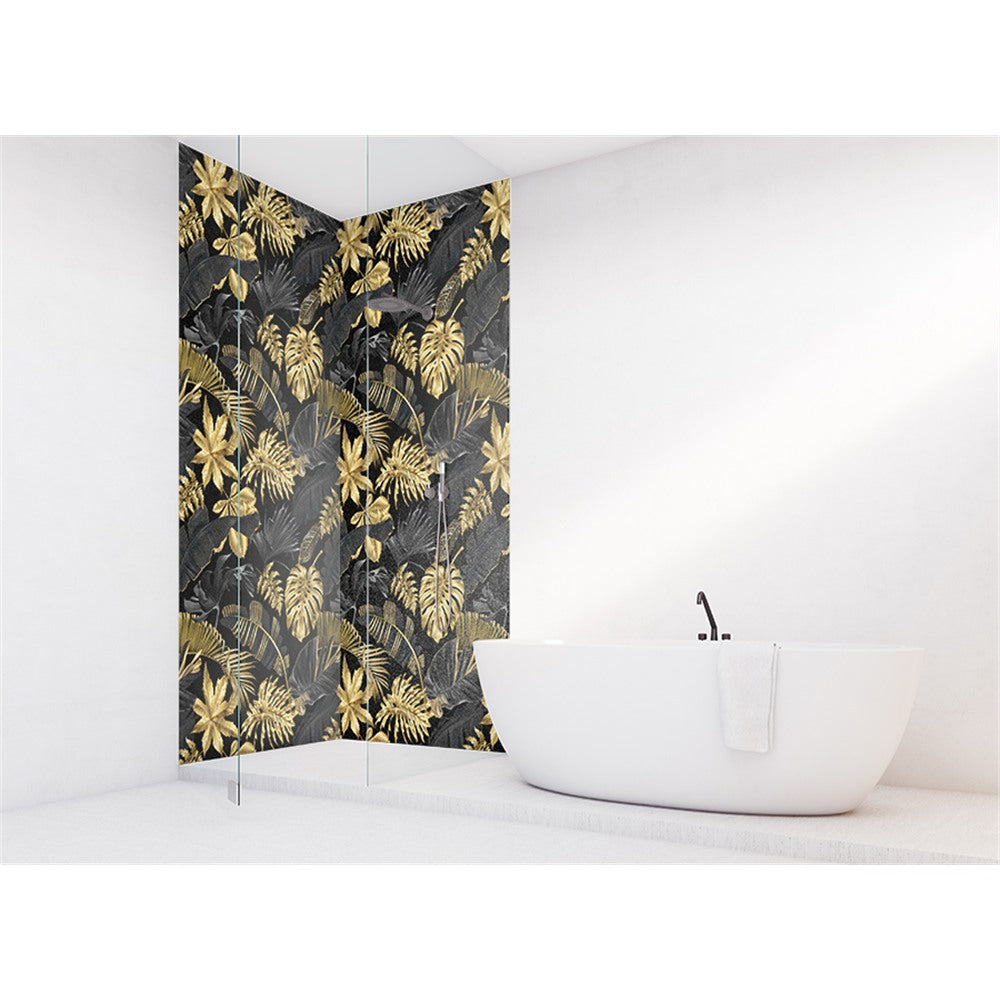 Panneau mural douche VIPANEL - Inspiration nature Feuillage doré - Finition velvet