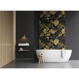 Panneau mural douche VIPANEL - Inspiration nature Feuillage doré - Finition velvet