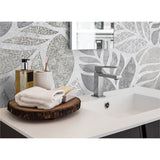 Panneau mural douche VIPANEL - Inspiration nature Feuillage gris - Finition mat