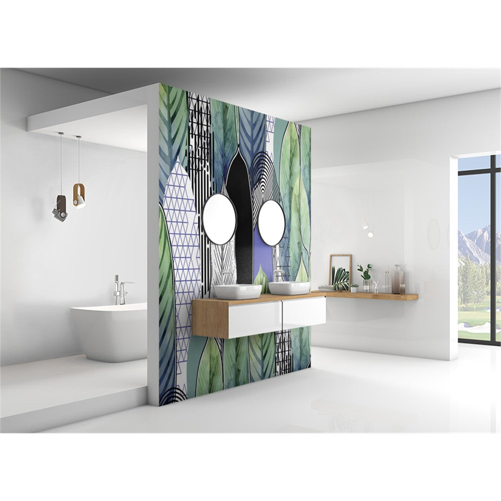 Panneau mural douche VIPANEL - Inspiration nature Papier peint feuilles grandes - Finition mat