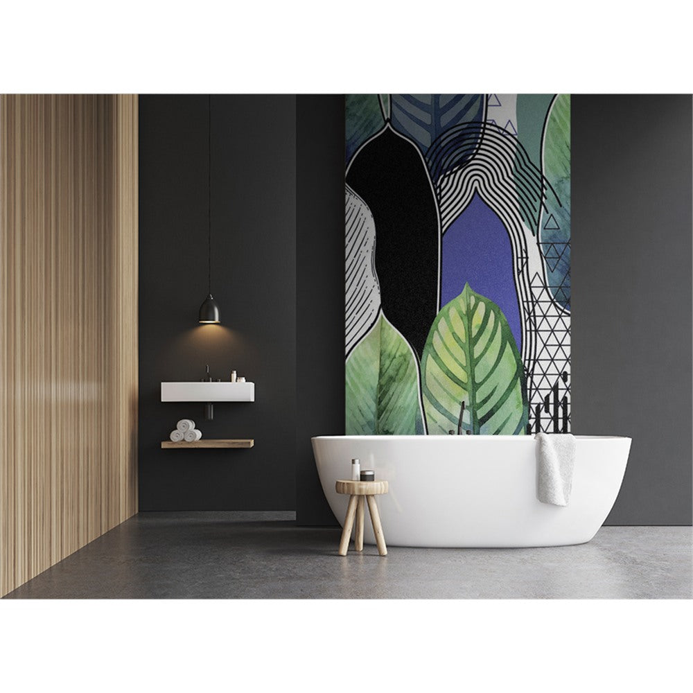 Panneau mural douche VIPANEL - Inspiration nature Papier peint feuilles grandes - Finition mat