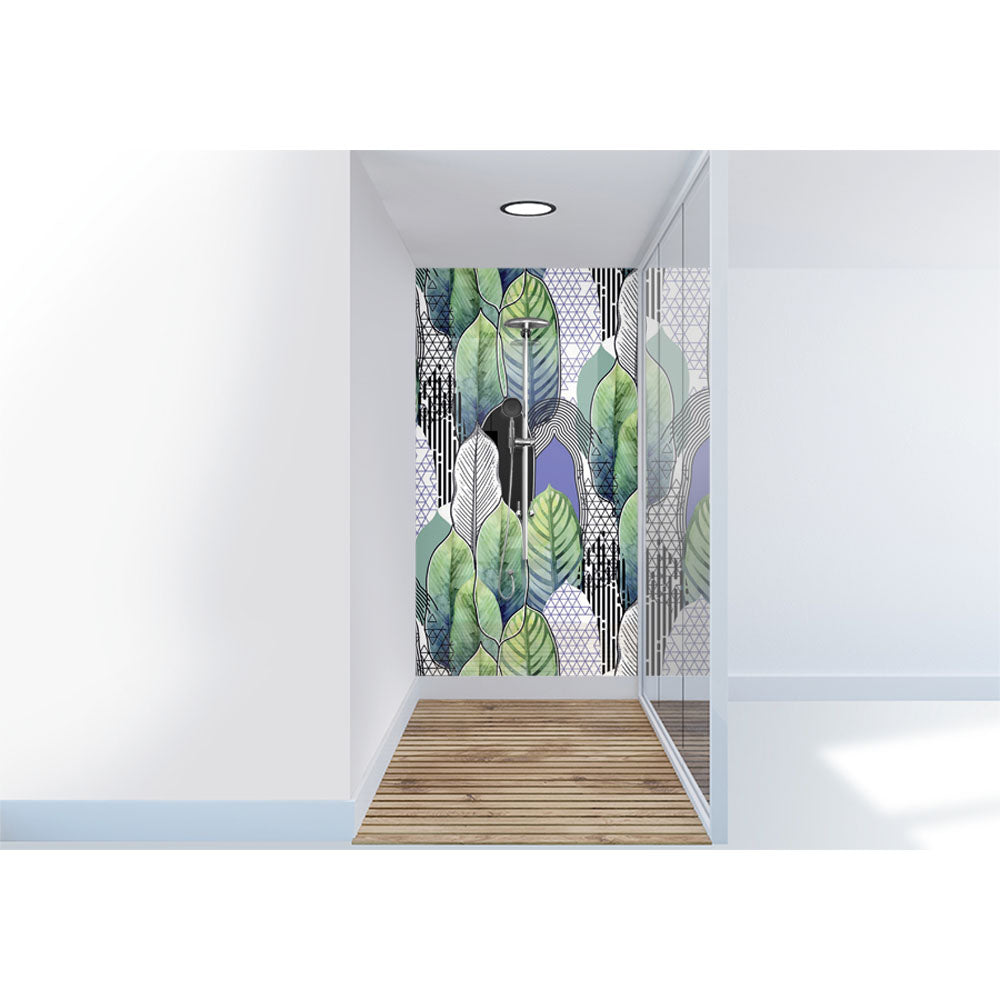 Panneau mural douche VIPANEL - Inspiration nature Papier peint feuilles petites - Finition mat