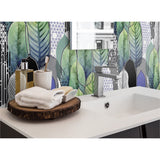 Panneau mural douche VIPANEL - Inspiration nature Papier peint feuilles petites - Finition mat
