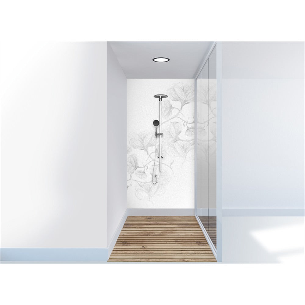 Panneau mural douche VIPANEL - Inspiration nature Croquis de fleur - Finition velvet