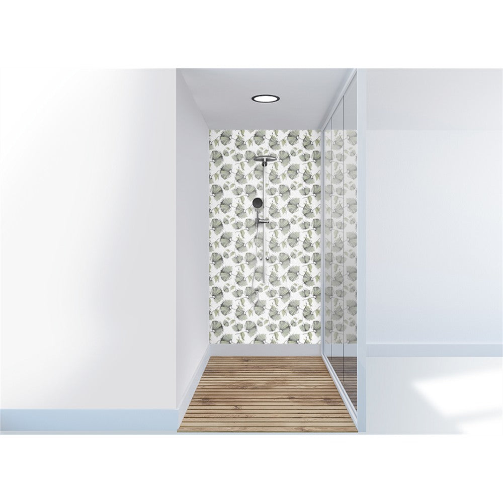 Panneau mural douche VIPANEL - Inspiration nature Coquelicots vert - Finition mat