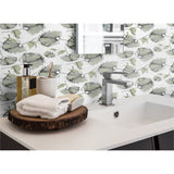 Panneau mural douche VIPANEL - Inspiration nature Coquelicots vert - Finition mat