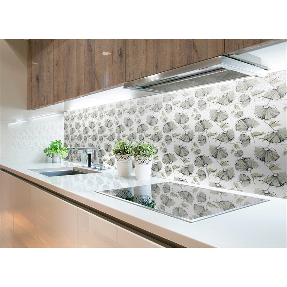 Panneau mural douche VIPANEL - Inspiration nature Coquelicots vert - Finition mat