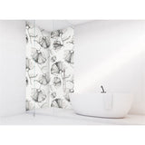 Panneau mural douche VIPANEL - Inspiration nature Coquelicots gris - Finition mat