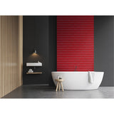 Panneau mural douche VIPANEL - Carrelage Rétro rouge - Finition brillant