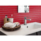 Panneau mural douche VIPANEL - Carrelage Rétro rouge - Finition brillant