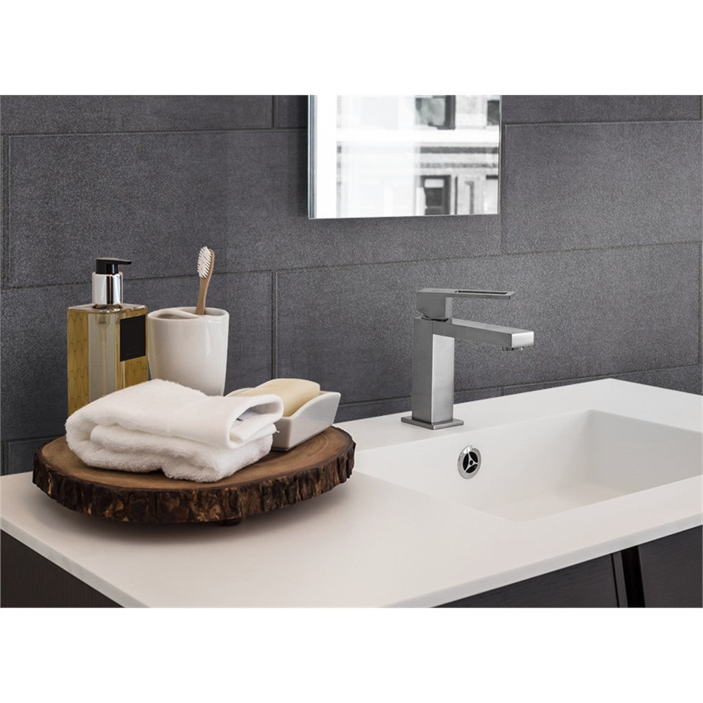 Panneau mural douche VIPANEL - Carrelage Dalle grise - Finition brillant