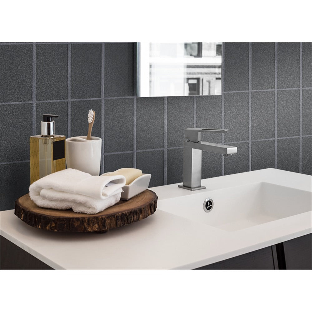 Panneau mural douche VIPANEL - Carrelage Pierre gris - Finition brillant