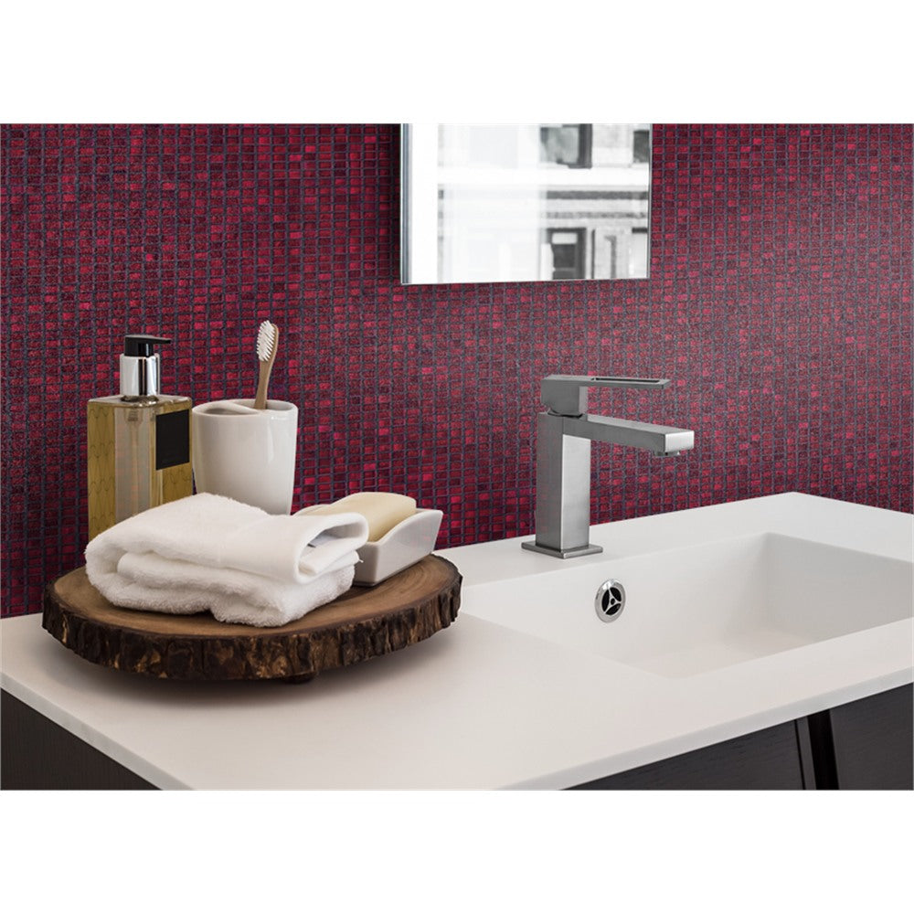 Panneau mural douche VIPANEL - Carrelage Mosaïque rubis - Finition brillant