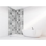 Panneau mural douche VIPANEL - Carrelage Carreaux indigo gris - Finition brillant