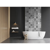Panneau mural douche VIPANEL - Carrelage Carreaux indigo gris - Finition brillant