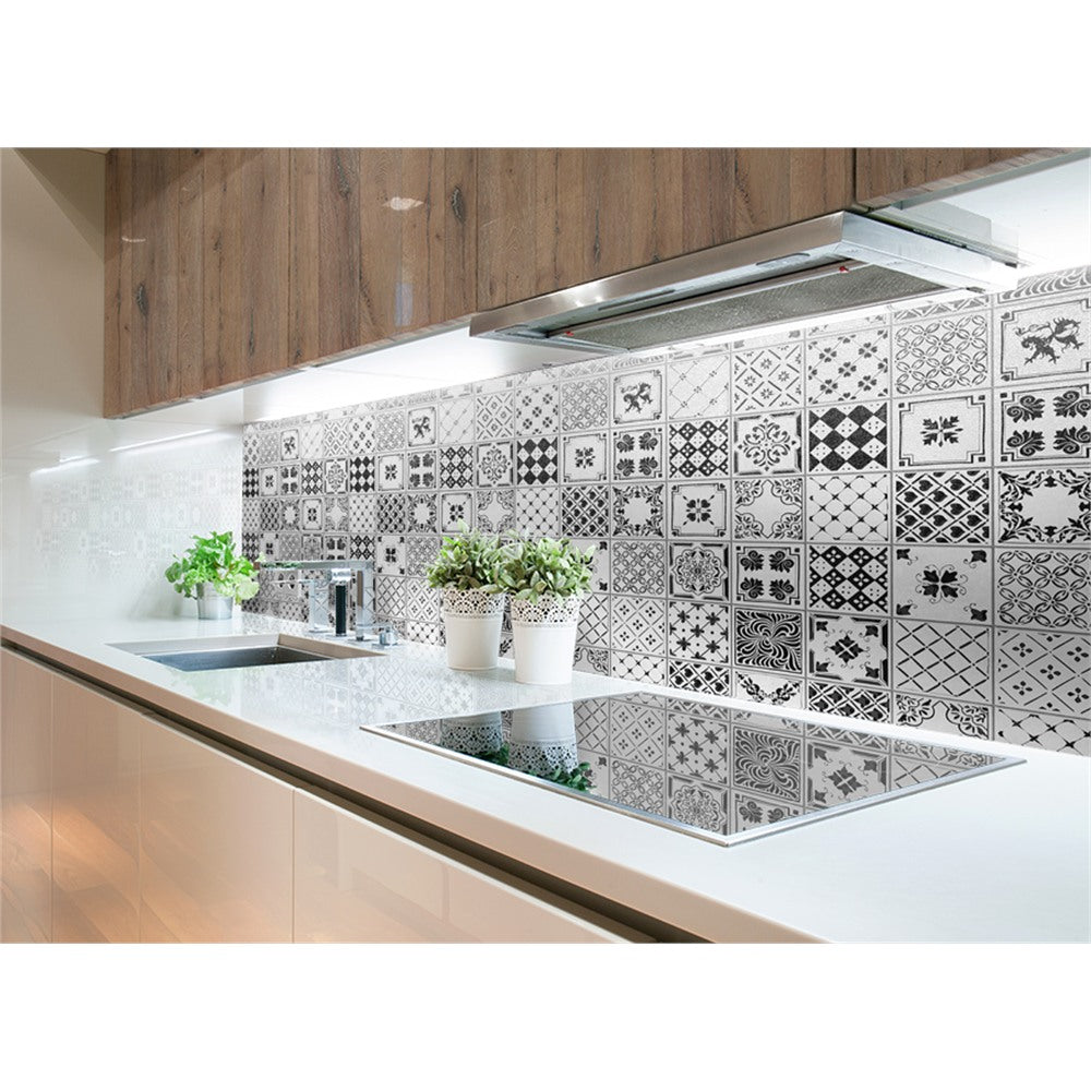 Panneau mural douche VIPANEL - Carrelage Carreaux indigo gris - Finition brillant