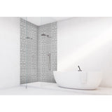 Panneau mural douche VIPANEL - Carrelage Carreaux gris blanc - Finition brillant