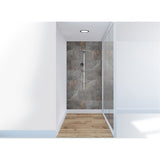 Panneau mural douche VIPANEL - Carrelage Pierre Catsello foncé - Finition brillant