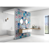 Panneau mural douche VIPANEL - Carrelage Aarreaux azur - Finition brillant