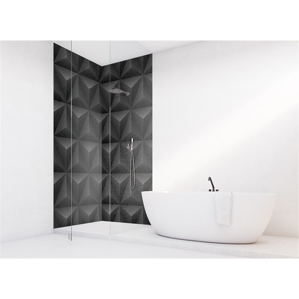 Panneau mural douche VIPANEL - Motif Moderne noir - Finition velvet
