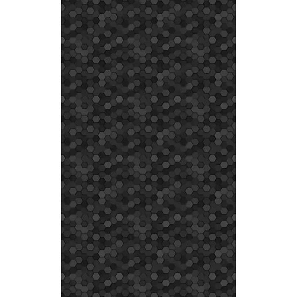 Panneau mural douche VIPANEL - Motif Hexagonal noir - Finition velvet - 1000 x 2550 mm