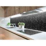 Panneau mural douche VIPANEL - Motif Hexagonal noir - Finition velvet - 1000 x 2550 mm