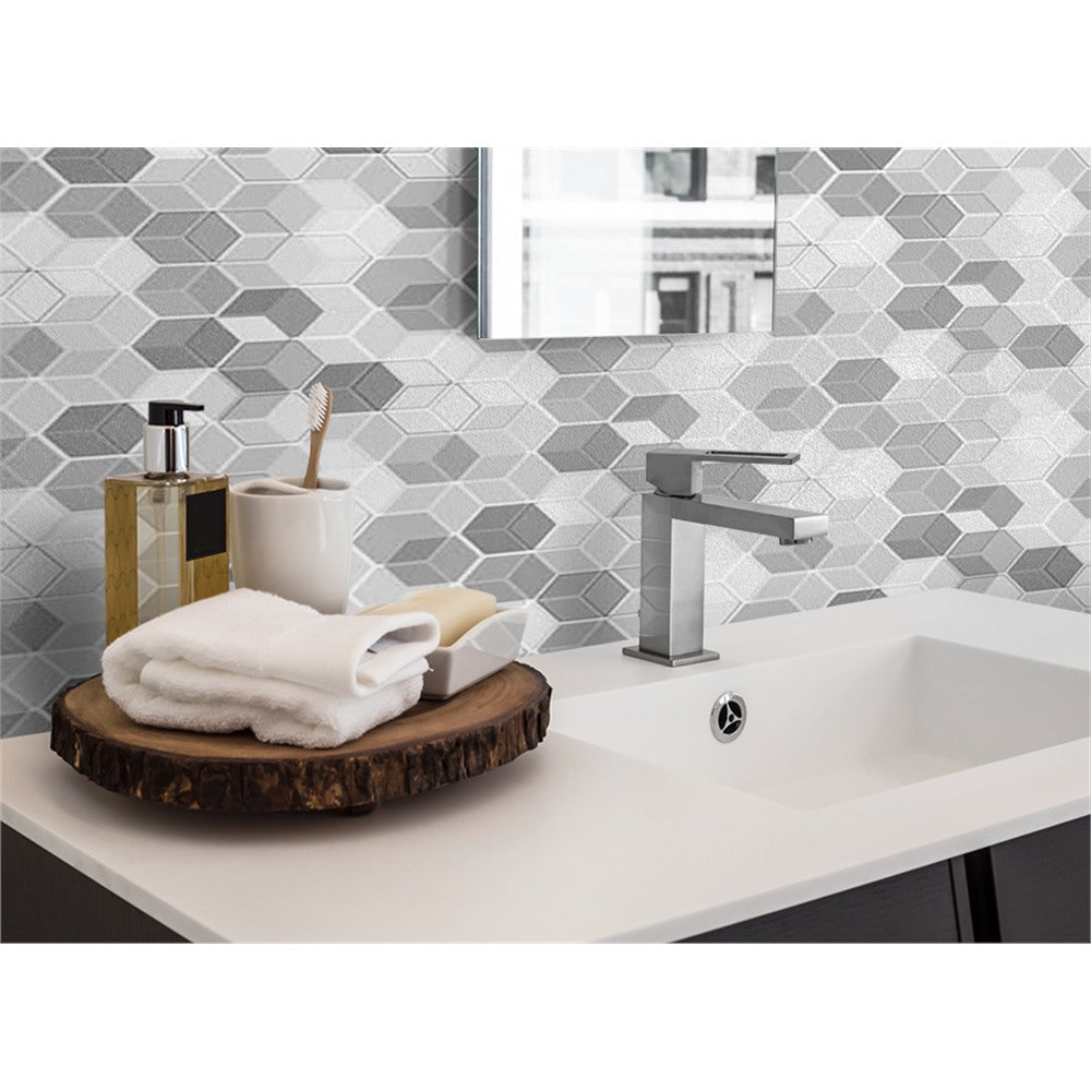 Panneau mural douche VIPANEL - Motif Cubes monochromes - Finition velvet