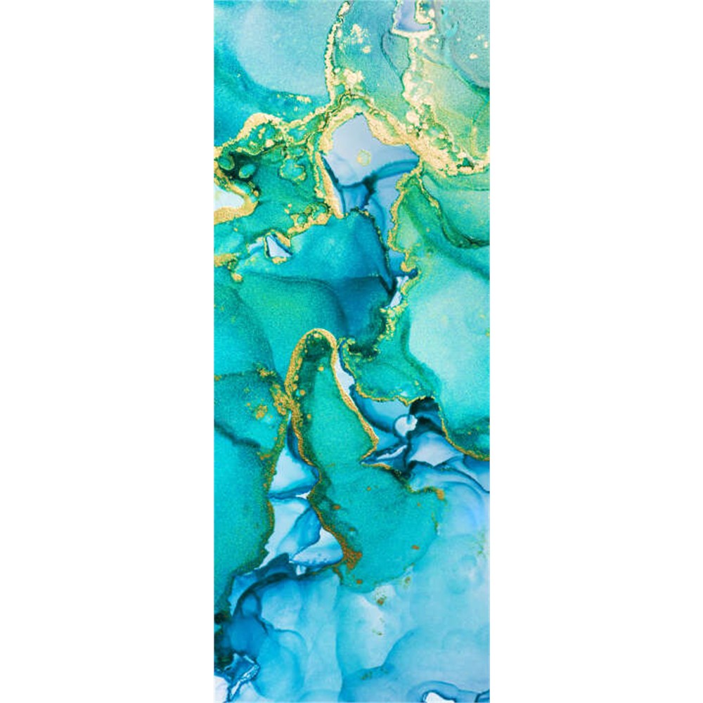 Panneau mural douche VIPANEL - Pierre Marbrure turquoise - Finition brillant